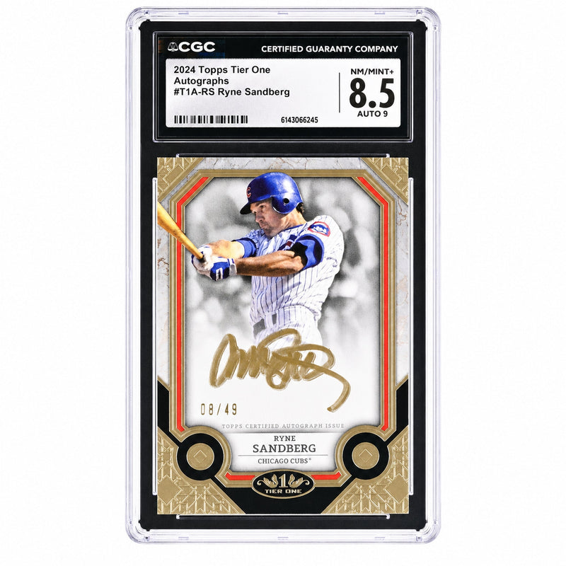 2024 Tier One #T1A-RS Ryne Sandberg Autograph /49 Auto CGC 8.5