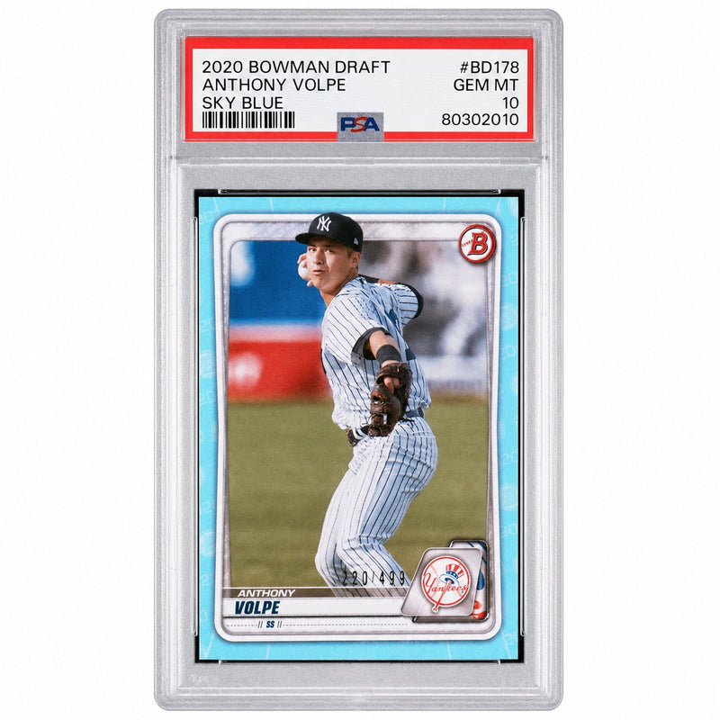 2020 Bowman Draft Sky Blue Anthony Volpe #BD178 /499 PSA 10