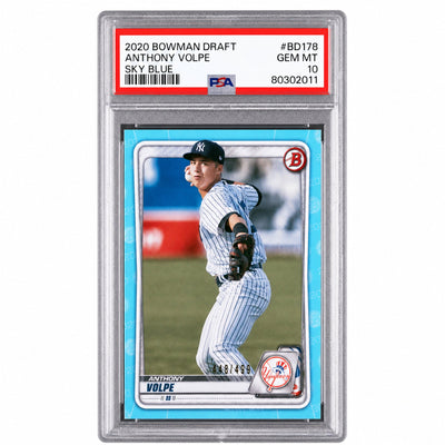 2020 Bowman Draft Sky Blue Anthony Volpe #BD178 /499 PSA 10