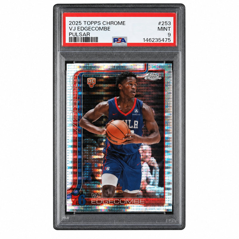 2025 Topps Chrome Pulsar Refractor Vj Edgecombe #253 PSA 9