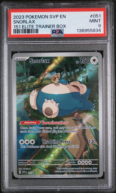 2023 Pokemon Black Star Promo 151 Elite Trainer Box Snorlax #051 PSA 9