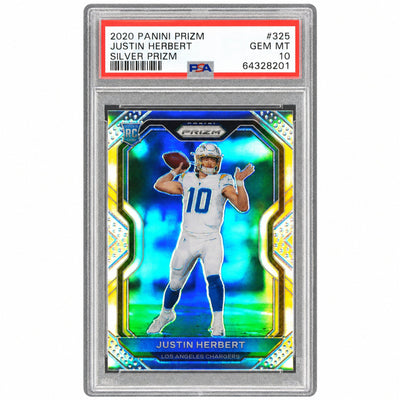 2020 Panini Prizm Silver Prizm Justin Herbert #325 PSA 10