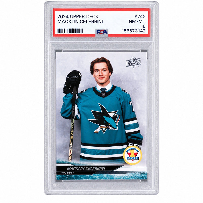 2024 Upper Deck Macklin Celebrini #743 PSA 8