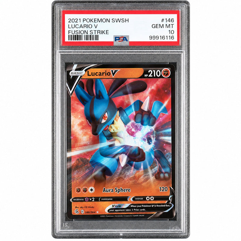 2021 Pokemon Sword and Shield Fusion Strike Lucario V #146 PSA 10