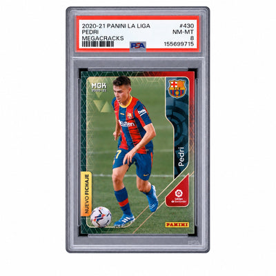 2020 Panini Megacracks La Liga Nuevo Fichaje Pedri #430 PSA 8