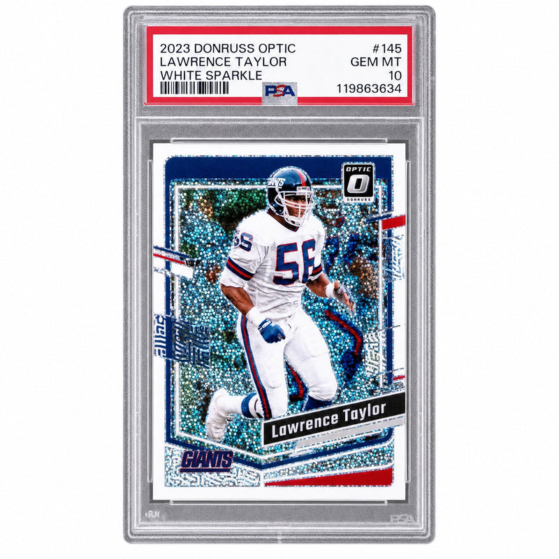 2023 Panini Donruss Optic White Sparkle Lawrence Taylor #145 PSA 10