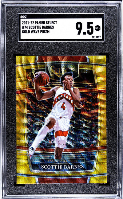 2021 Select #74 Scottie Barnes Gold Wave Prizm SGC 9.5