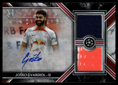 2022 Topps Chrome SPSD-JG Joško Gvardiol Single-Player Signature Swatches Dual Relic Autograph Card Jersey RB Leipzig