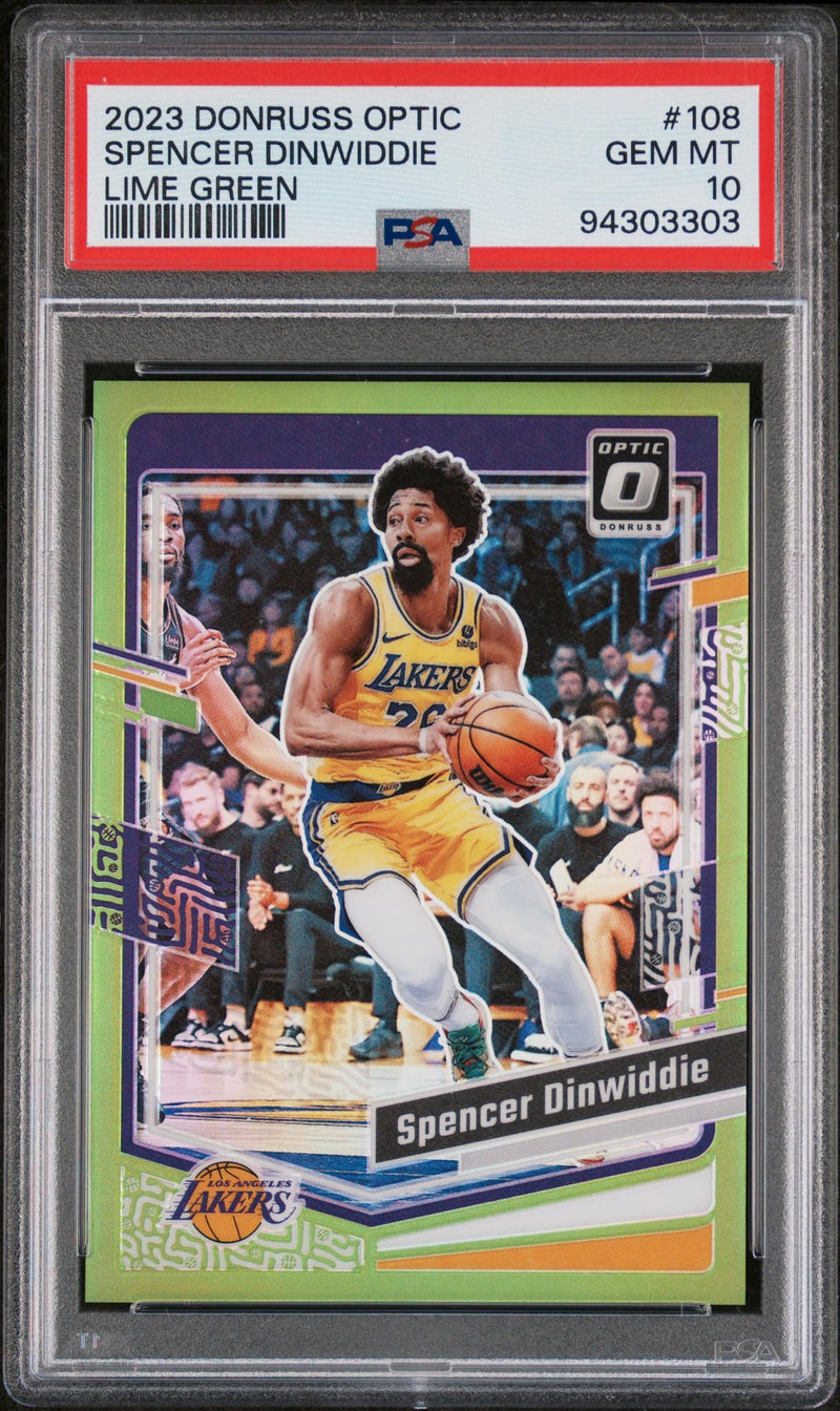 2023 Panini Donruss Optic Lime Green Spencer Dinwiddie #108 /149 PSA 10