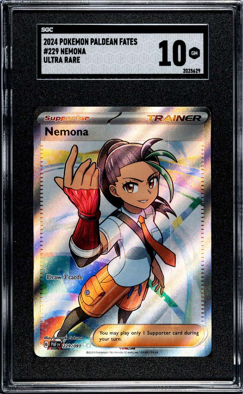 2024 Pokémon Scarlet & Violet Paldean Fates Trainer Nemona #229/091 SGC 10