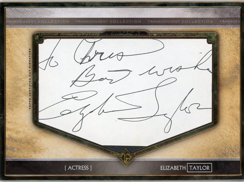 2020 Topps Transcendent Collection TCS-ET Elizabeth Taylor Transcendent Collection Auto