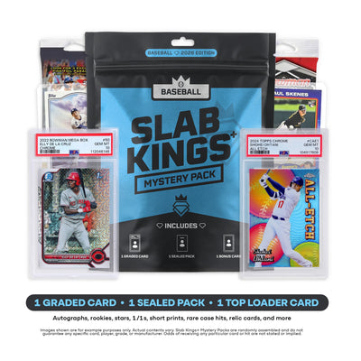 Slab Kings Plus - MLB Baseball Mystery Pack Graded Slab + Sealed Topps Pack + Bonus Card