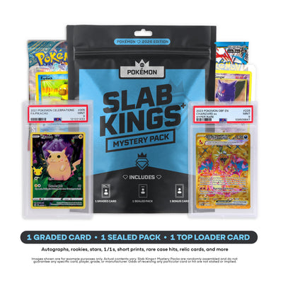 Slab Kings Plus - Pokemon Mystery Pack Graded Slab + Sealed Pokemon Pack + Holo Bonus Card