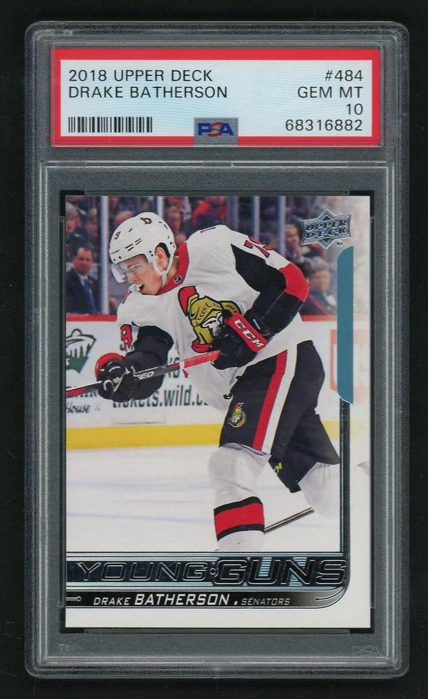 2018 Upper Deck Young Guns Drake Batherson #484 PSA 10
