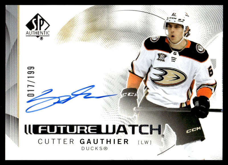 2024 Upper Deck SP Authentic 147 Cutter Gauthier Future Watch /199 Ducks Auto