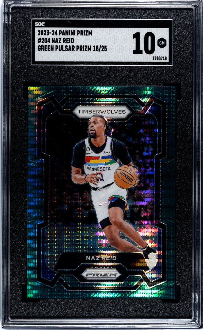 2023 Prizm #204 Naz Reid Green Pulsar Prizm /25 SGC 10