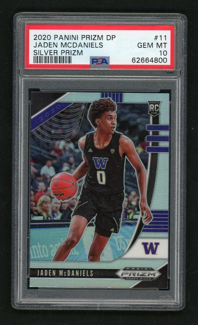 2020 Panini Prizm Draft Picks Silver Prizm Jaden Mcdaniels #11 PSA 10