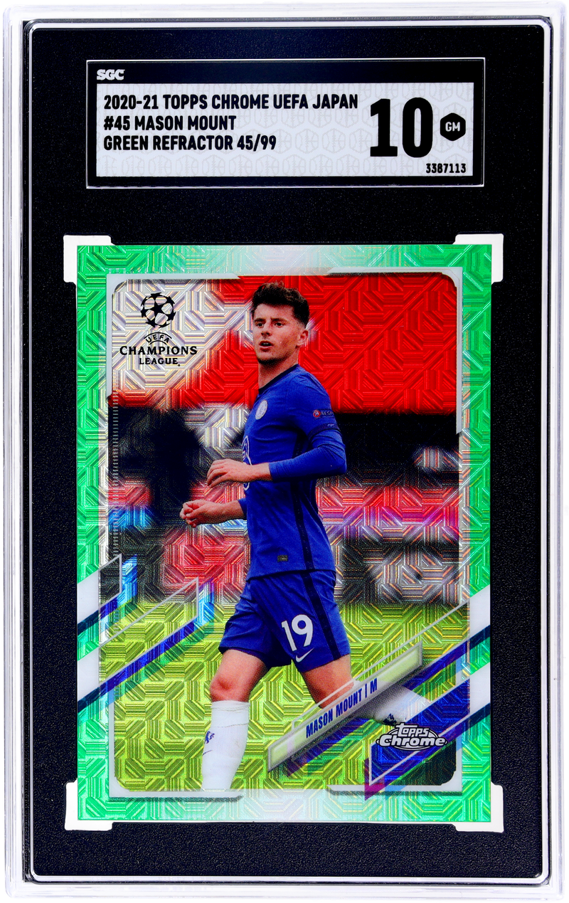 2020-21 Topps Chrome UEFA Japan Green Refractor Mason Mount #45 /99 SGC 10