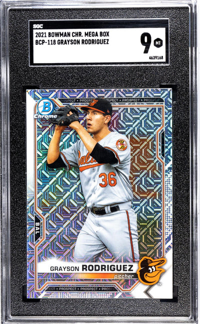 2021 Bowman Chrome Mega Box Grayson Rodriguez #BCP-118 SGC 9