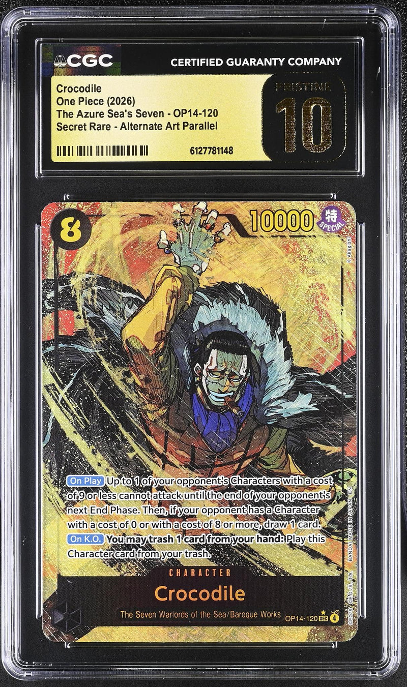 2026 One Piece #OP14-120 Crocodile The Azure Sea's Seven CGC 10