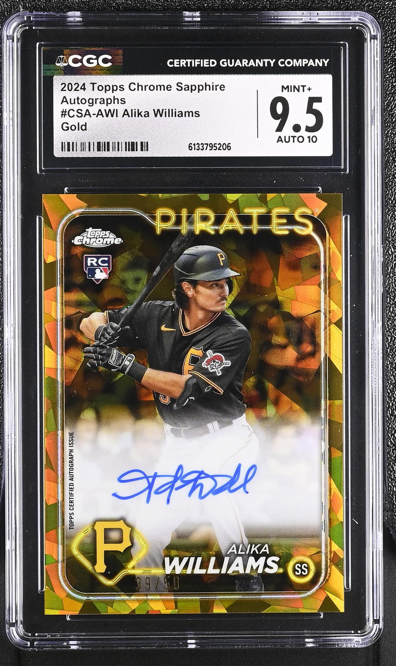 2024 Chrome #CSA-AWI Alika Williams Sapphire Autographs /50 Auto CGC 9.5