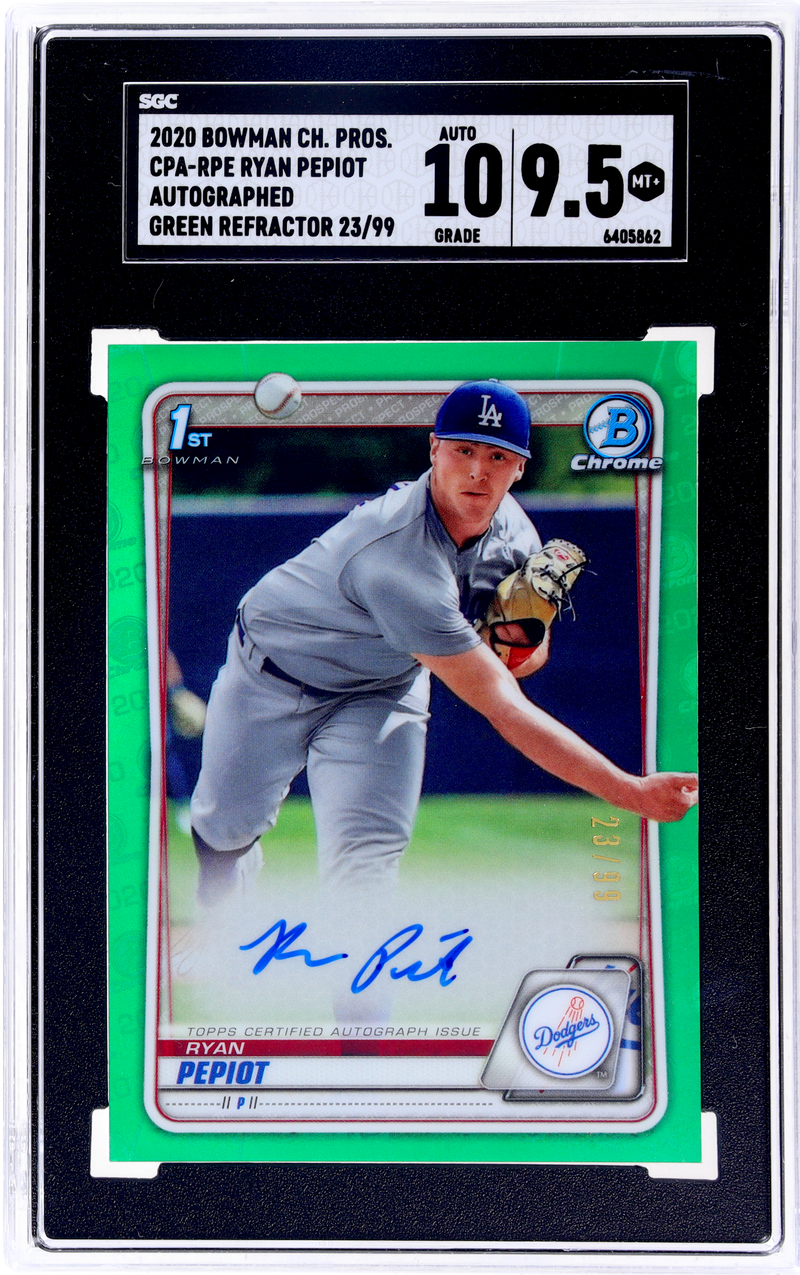 2020 Bowman Chrome Ryan Pepiot #CPA-RPE 23/99 SGC 9.5 Auto