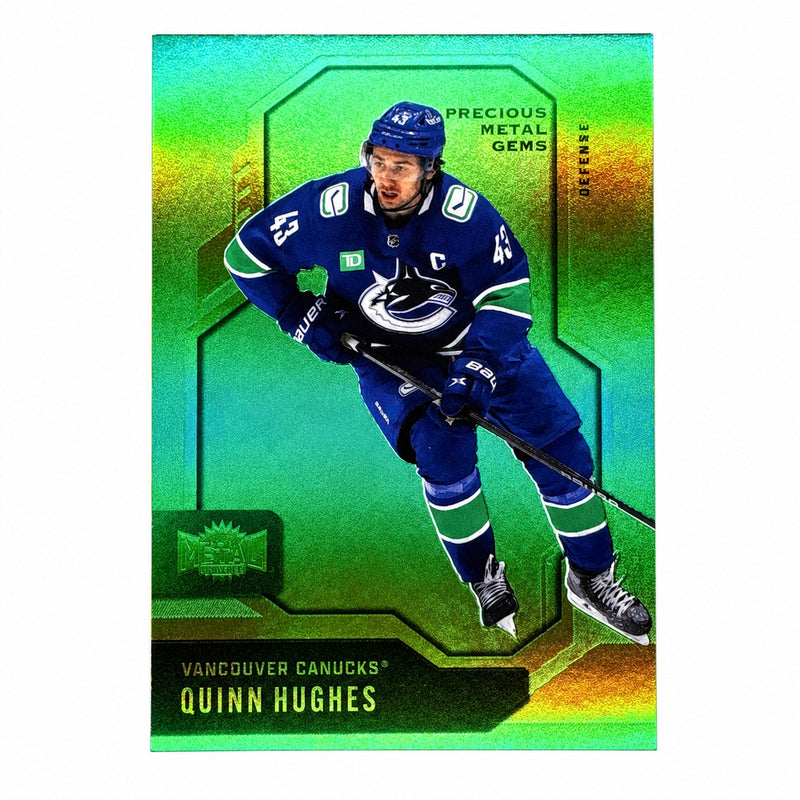 2024 Upper Deck Skybox Metal Universe Quinn Hughes #4 Green PMG /10 SSP