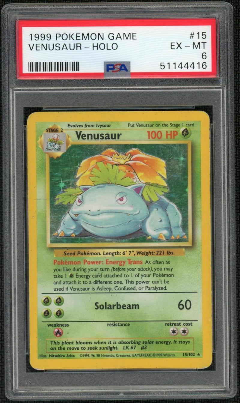 1999 Pokemon Base Set Holo Venusaur #15 PSA 6