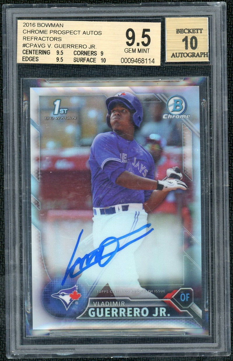 2016 Bowman Chrome Prospect Autograph Refractor Vladimir Guerrero Jr. #CPAVG /499 BGS 9.5