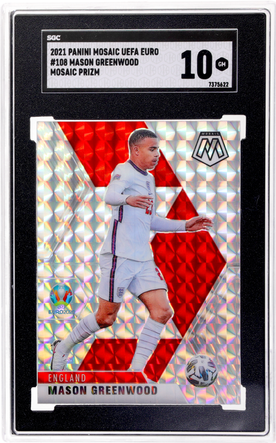 2021 Panini Mosaic Euro Mosaic Prizm Mason Greenwood #108 SGC 10