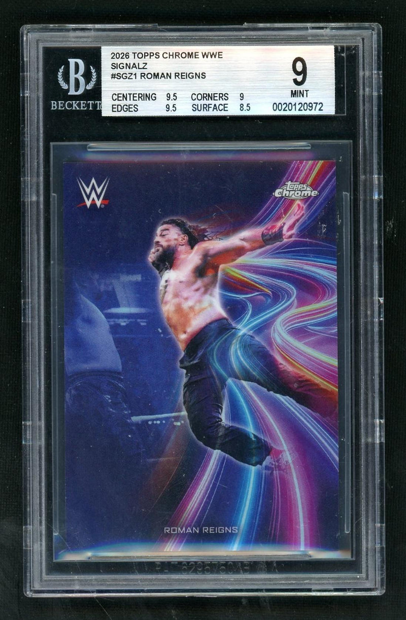 2026 Chrome WWE Signalz Roman Reigns #SGZ1 BGS 9