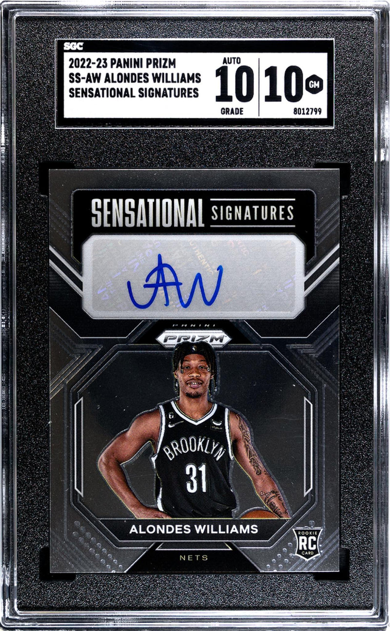 2022-23 Panini Prizm Sensational Signatures Alondes Williams #SS-AW RC Auto SGC 10 Auto 10