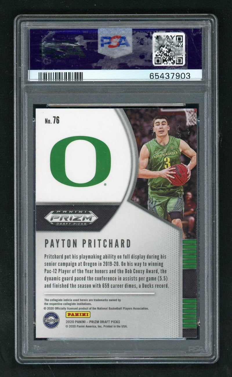 2020 Panini Prizm Draft Picks Payton Pritchard #76 PSA 10