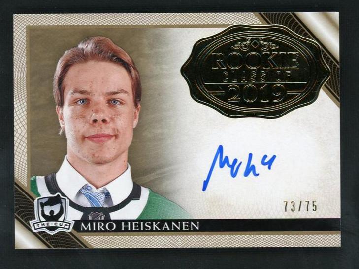 2019 Upper Deck The Cup 2019-MH Miro Heiskanen Rookie Class of 2019 Rookie /75 Dallas Stars Auto