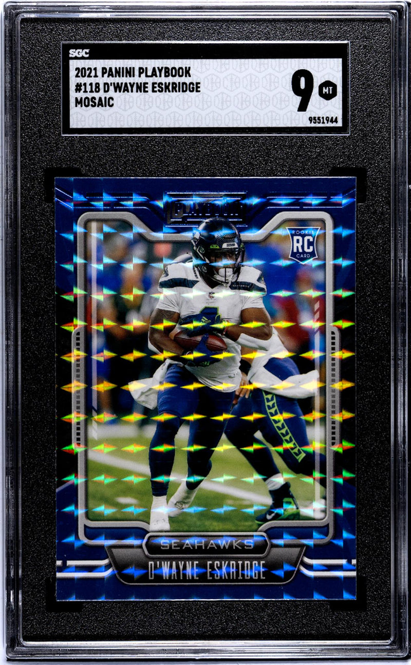 2021 Panini Playbook Mosaic D'Wayne Eskridge #118 RC SGC 9