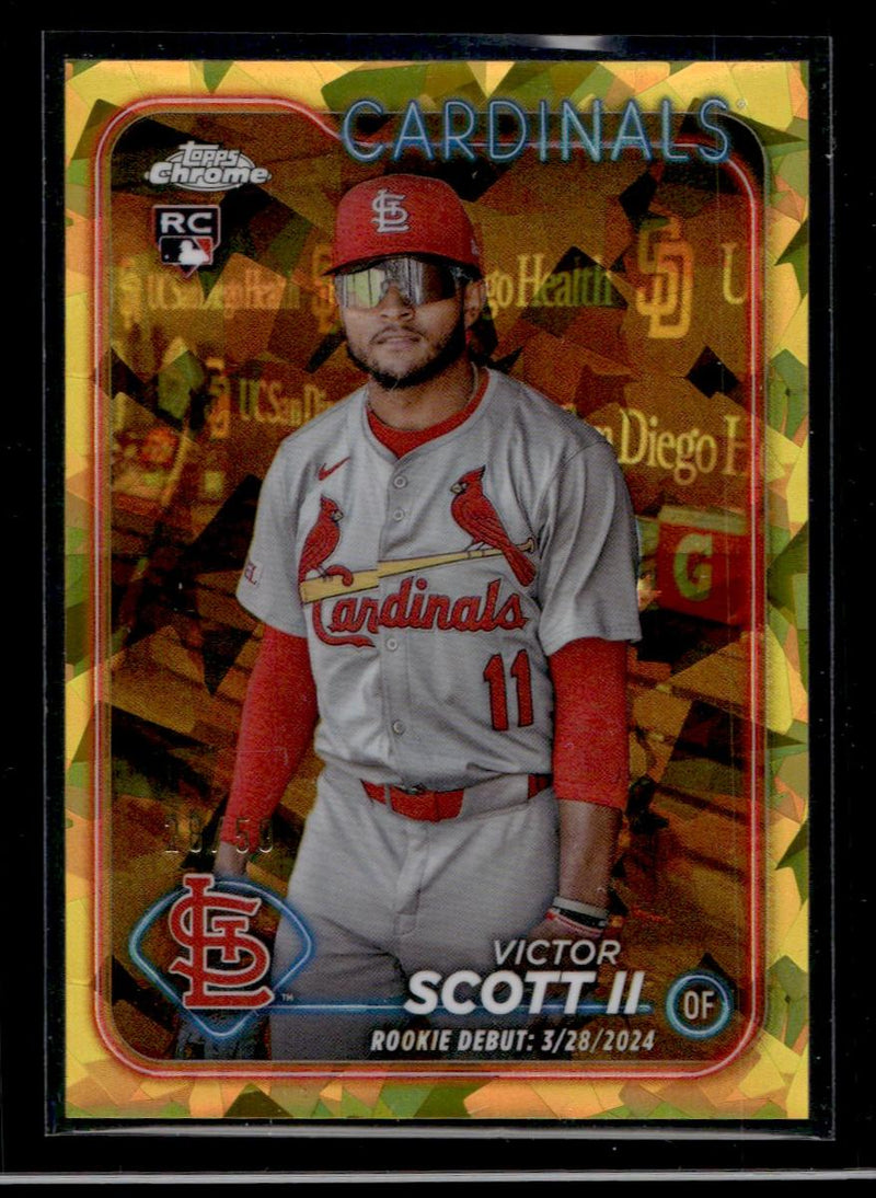 2024 Topps Chrome Update Sapphire Yellow Victor Scott II #USCS77 RC /50