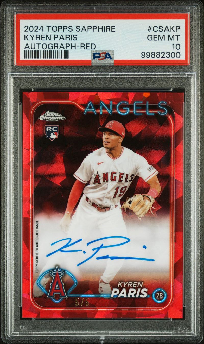 2024 Topps Chrome Sapphire Red Kyren Paris #CSA-KP RC Auto /5 PSA 10