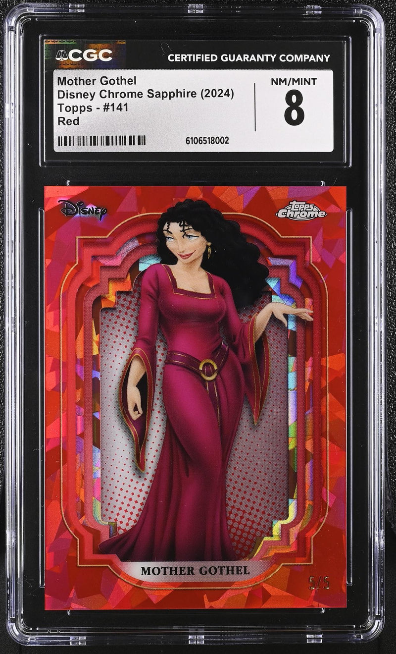 2024 Topps Disney Chrome Sapphire Red Mother Gothel #141 /5 CGC 8