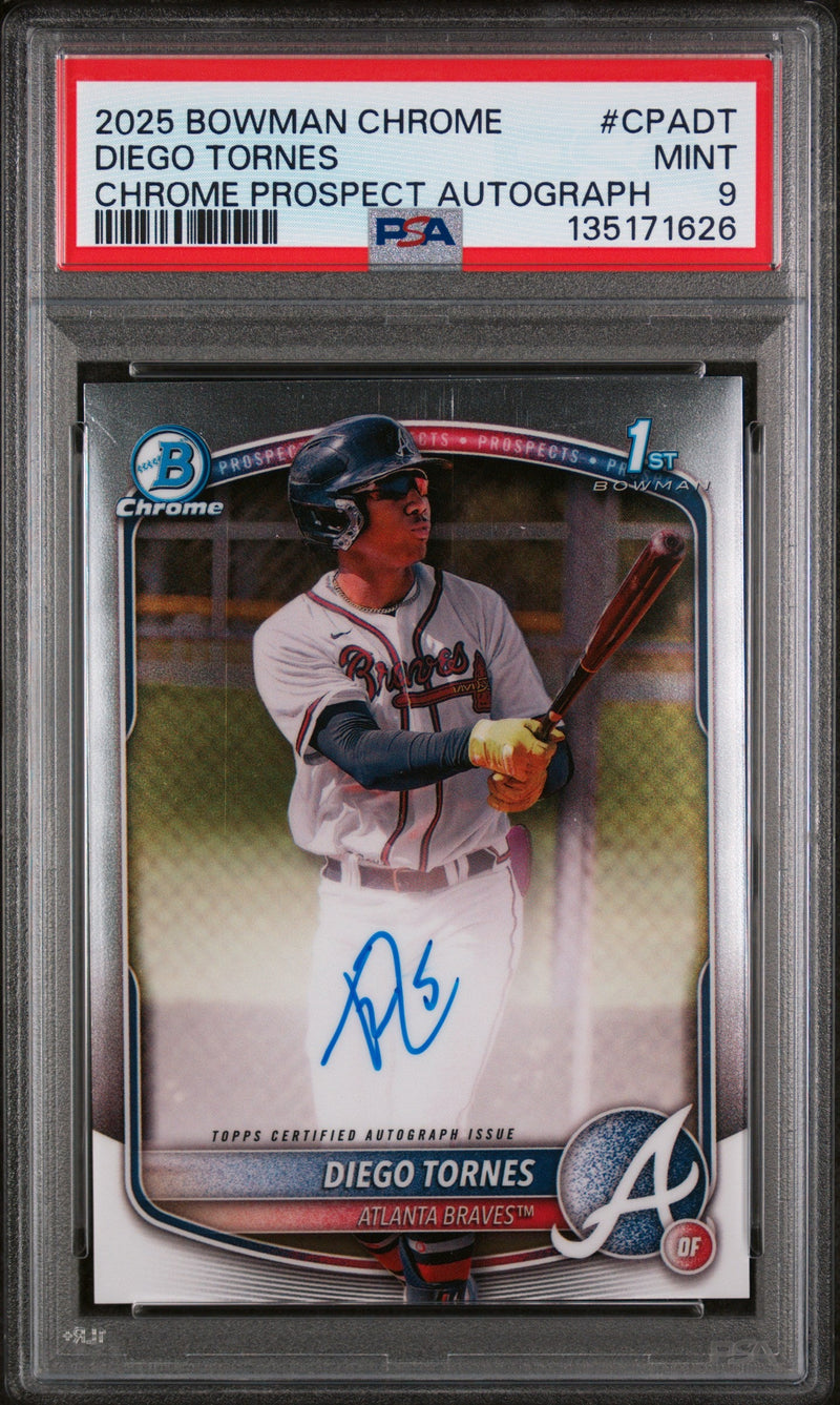 2025 Bowman Chrome Prospect Autograph Diego Tornes #CPADT PSA 9