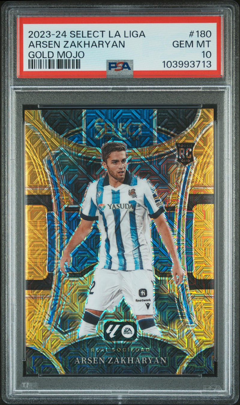 2023 Panini Select La Liga Gold Mojo Arsen Zakharyan #180 /10 PSA 10