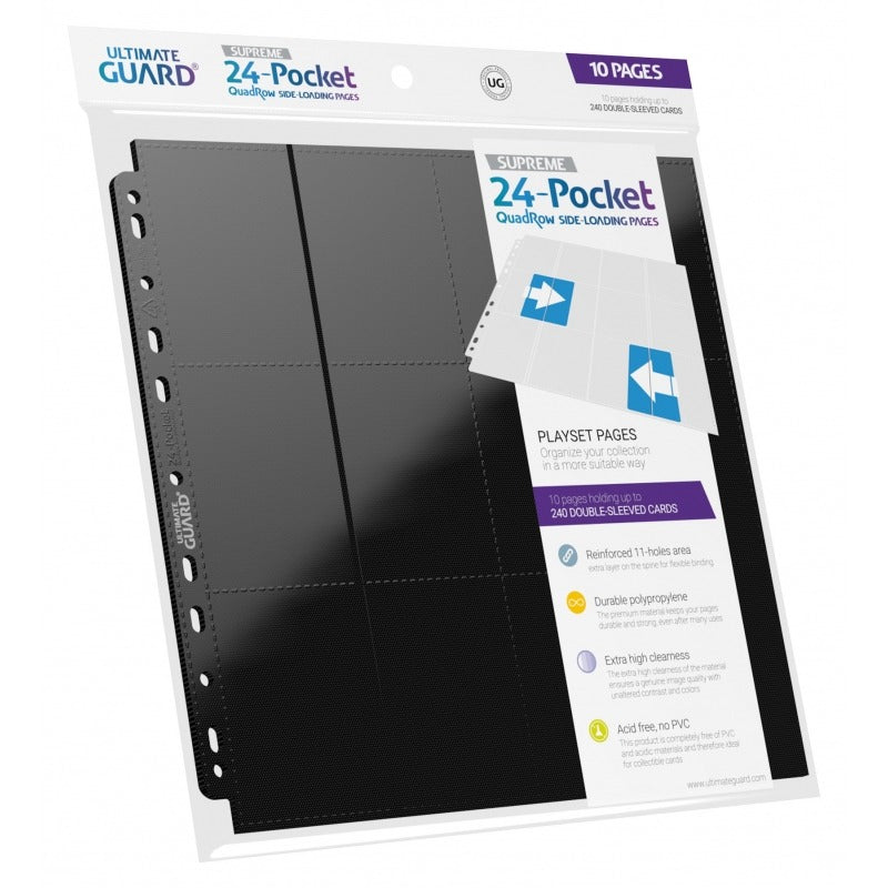 Ultimate Guard Pages 24 Pocket Side Loading Quadrow Black 10-Count