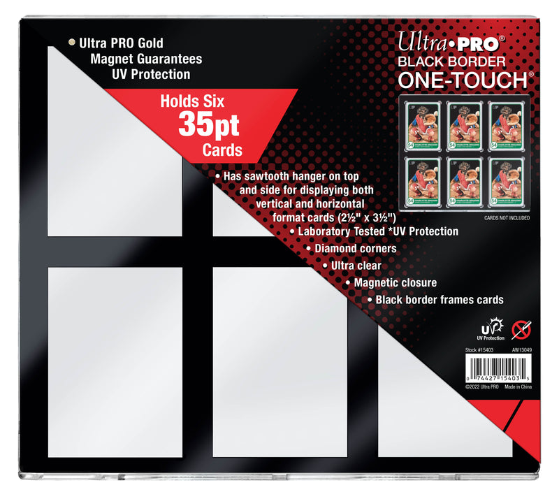 Ultra Pro One Touch 35 Point Black Border 6 Card Holder UV