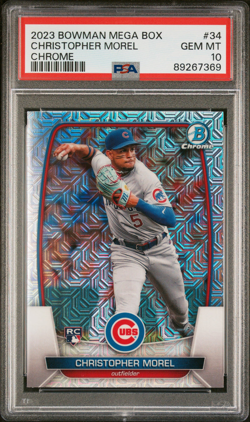 2023 Bowman Chrome Mega Box Mojo Refractor Christopher Morel #34 RC PSA 10