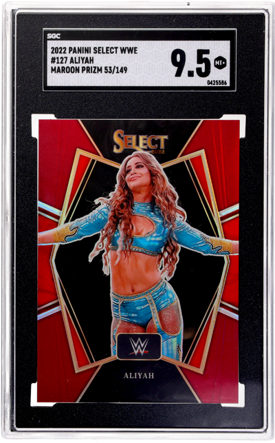 2022 Panini Select WWE Maroon Prizm Aliyah #127 Premier Level /149 SGC 9.5