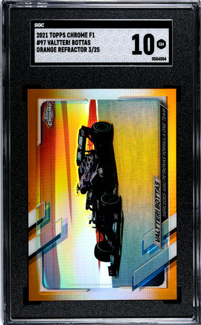 2021 Topps Chrome #97 Valtteri Bottas Orange Refractor /25 SGC 10