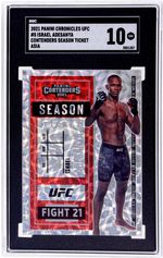 2021 Panini Chronicles Ufc #5 Israel Adesanya Contenders Season Ticket Asia SGC 10