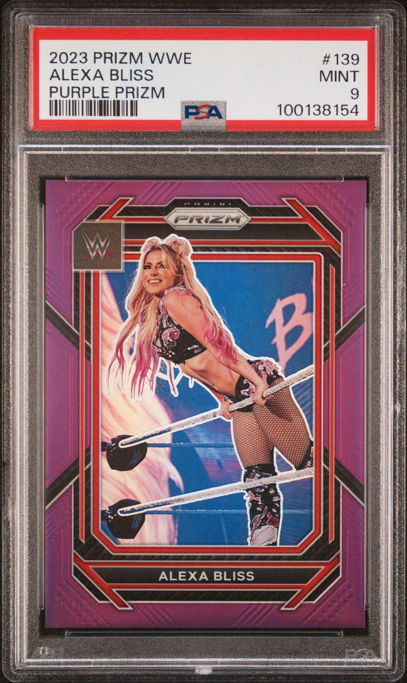 2023 Panini Prizm WWE Purple Prizm Alexa Bliss #139 /149 PSA 9