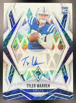 2025 Panini Phoenix Tyler Warren #185 Rookies Auto White Shimmer Prizm 1/1 RC