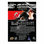 2019 SPx Jack Hughes Black Lustrous Rookie Auto Patch /75 RC