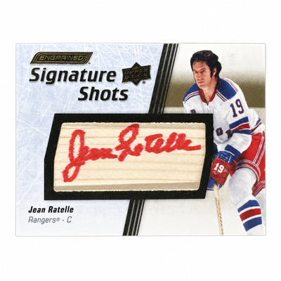2024 Upper Deck Engrained Icons Jean Ratelle Signature Shots Stick Patch Auto